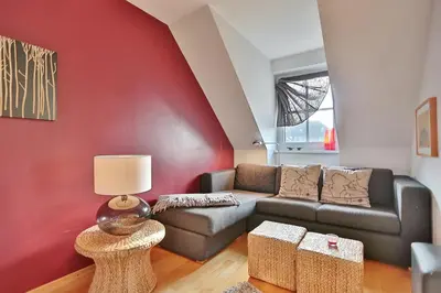 Ein Sitzbereich in der Unterkunft Haus Ostseeallee 10 Ostseeallee Appartement 73 Appartement Strandgefühl