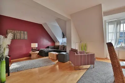 Ein Sitzbereich in der Unterkunft Haus Ostseeallee 10 Ostseeallee Appartement 73 Appartement Strandgefühl