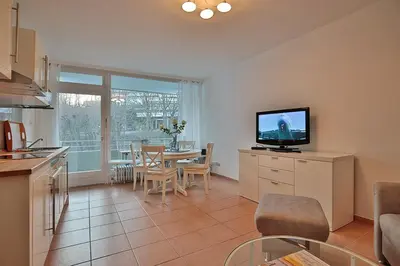 Küche/Küchenzeile in der Unterkunft Domizil Strandallee 30 Domizil Strandallee 30 Appartement 28