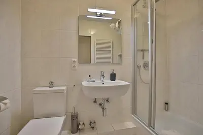 Ein Badezimmer in der Unterkunft Haus Parkblick, Timmendorfer Strand Haus Parkblick Appartement 11