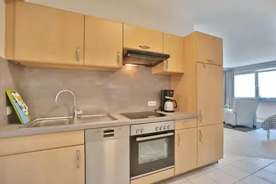 Küche/Küchenzeile in der Unterkunft Haus Seebrücke Haus Seebrücke Appartement 10