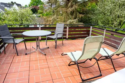 Ein Balkon oder eine Terrasse in der Unterkunft Haus Lubecca Ferienhaus Lubecca Appartement 01