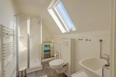 Ein Badezimmer in der Unterkunft Haus Lubecca Ferienhaus Lubecca Appartement 01