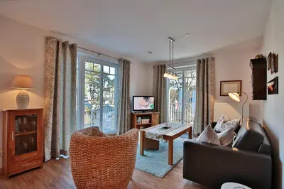 TV/Unterhaltungsangebot in der Unterkunft Villa am Meer Villa am Meer Strandallee 48 Appartement 10