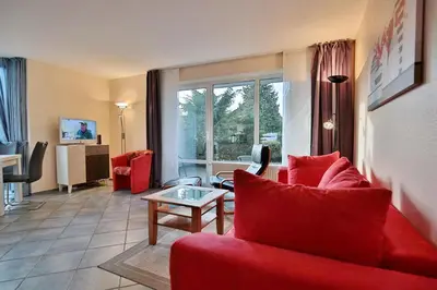 Ein Sitzbereich in der Unterkunft Gorch-Fock-Straße 16 Gorch-Fock-Str 16 Appartement 1