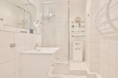 Ein Badezimmer in der Unterkunft Res Herrenbruchstraße 7 Ferienwohnung Strandgut Appartement 1