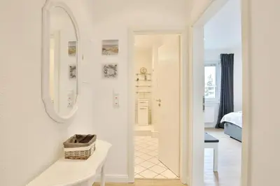 Ein Badezimmer in der Unterkunft Res Herrenbruchstraße 7 Ferienwohnung Strandgut Appartement 1