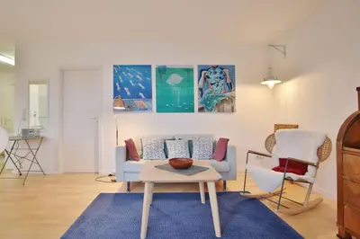 Ein Sitzbereich in der Unterkunft Wohnpark am Mühlenteich Wohnpark am Mühlenteich Appartement 09