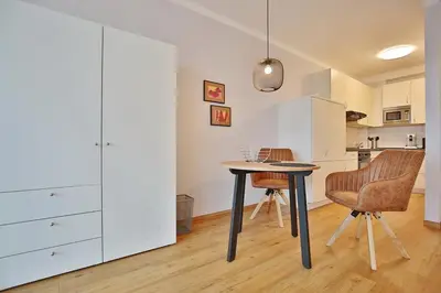 Küche/Küchenzeile in der Unterkunft Haus Seebrücke Haus Seebrücke Appartement 02