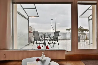 Ein Balkon oder eine Terrasse in der Unterkunft Haus Seebrücke Haus Seebrücke Appartement 02