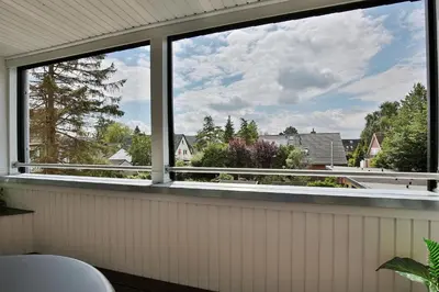 Ein Balkon oder eine Terrasse in der Unterkunft Poststrasse 56 Poststraße 56 Appartement 05 Strandurlaub