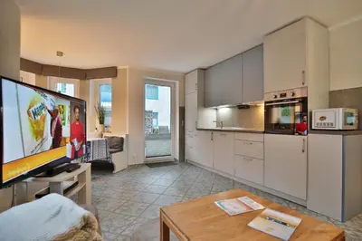 Küche/Küchenzeile in der Unterkunft Domizil Strandburg Domizil Strandburg Appartement 5