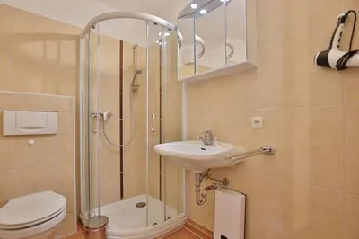 Ein Badezimmer in der Unterkunft Ferienanlage Bergstraße 62 Ferienhaus Bergstraße 62 Appartement 9