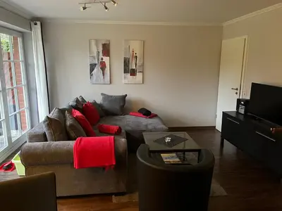 Ein Sitzbereich in der Unterkunft Haus Parkblick, Timmendorfer Strand Haus Parkblick Appartement 03