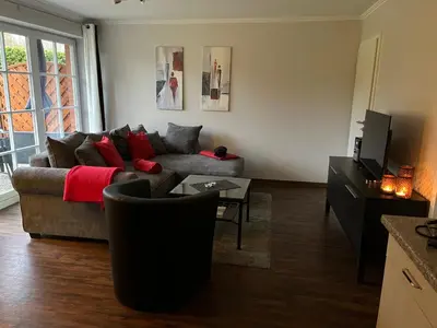 Ein Sitzbereich in der Unterkunft Haus Parkblick, Timmendorfer Strand Haus Parkblick Appartement 03