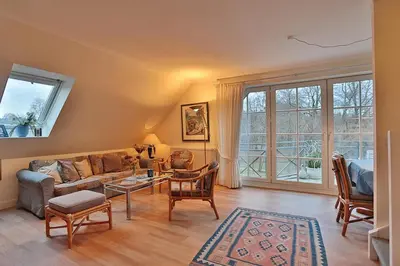 Ein Sitzbereich in der Unterkunft Haus Parkblick, Timmendorfer Strand Haus Parkblick Appartement 09