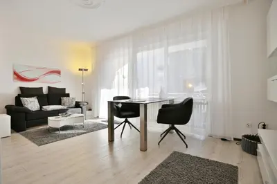 Ein Sitzbereich in der Unterkunft Fh Dornkampstraße 1 Ferienhaus Dornkampstrasse 1 Appartement 2