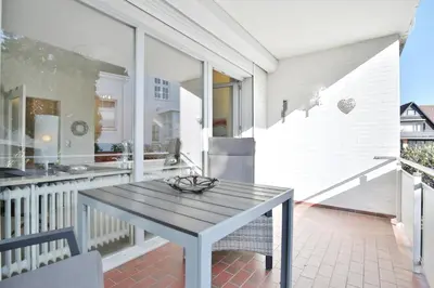 Ein Balkon oder eine Terrasse in der Unterkunft Fh Dornkampstraße 1 Ferienhaus Dornkampstrasse 1 Appartement 2