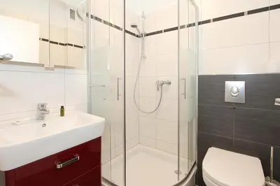 Ein Badezimmer in der Unterkunft Fh Dornkampstraße 1 Ferienhaus Dornkampstrasse 1 Appartement 2