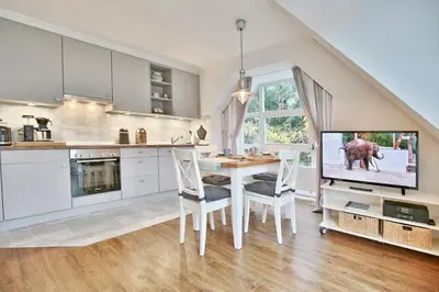 Küche/Küchenzeile in der Unterkunft Im Brook 36-38 Am Elchgrund Appartement 12