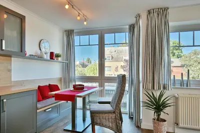 Küche/Küchenzeile in der Unterkunft Bädervilla am Höppnerweg Bädervilla am Höppnerweg Appartement 07