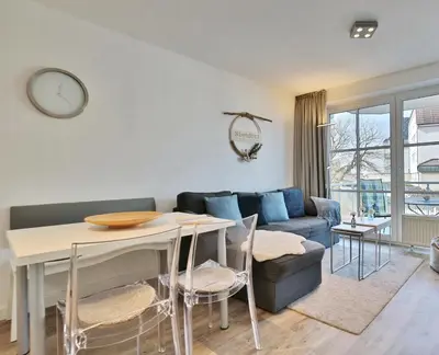 Ein Sitzbereich in der Unterkunft Maison Baltique Niendorf Maison Baltique Appartement 03