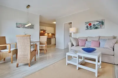 Ein Sitzbereich in der Unterkunft Wohnpark am Mühlenteich Wohnpark am Mühlenteich Appartement 17