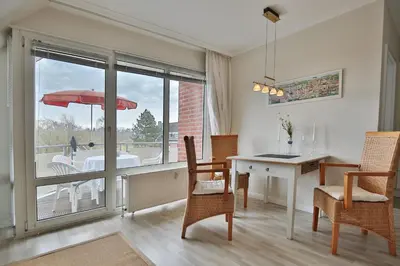 Ein Sitzbereich in der Unterkunft Wohnpark am Mühlenteich Wohnpark am Mühlenteich Appartement 17