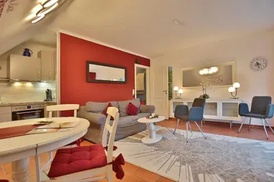 Ein Sitzbereich in der Unterkunft Timmendorfer Strand Haus Parkblick Appartement 10