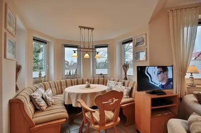 Ein Sitzbereich in der Unterkunft Domizil Strandburg Domizil Strandburg Appartement 26 Sonneneck
