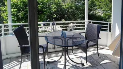 Ein Balkon oder eine Terrasse in der Unterkunft Ferienanlage Bergstraße 62 Ferienhaus Bergstraße 62 Appartement 11