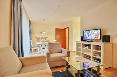 TV/Unterhaltungsangebot in der Unterkunft Ferienanlage Bergstraße 62 Ferienhaus Bergstraße 62 Appartement 11