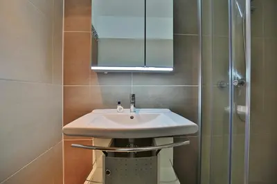 Ein Badezimmer in der Unterkunft Ferienanlage Bergstraße 62 Ferienhaus Bergstraße 62 Appartement 11