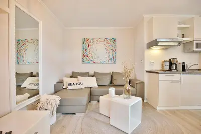 Küche/Küchenzeile in der Unterkunft Haus Meeresrauschen Haus Meeresrauschen Appartement 8