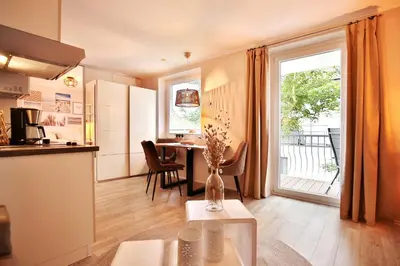 Küche/Küchenzeile in der Unterkunft Haus Meeresrauschen Haus Meeresrauschen Appartement 8