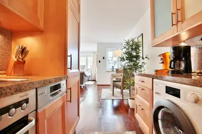 Küche/Küchenzeile in der Unterkunft Maison Baltique Tdf Strand Maison Baltique Appartement 5