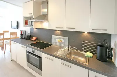 Küche/Küchenzeile in der Unterkunft Haus Miramar Treffert Appartement 38