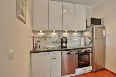 Küche/Küchenzeile in der Unterkunft Haus am Höppnerweg 5 Haus am Höppnerweg 5 Appartement 05
