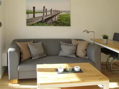 Ein Sitzbereich in der Unterkunft Ferienanlage Bergstraße 62 Appartement Strandzwerg Appartement 10