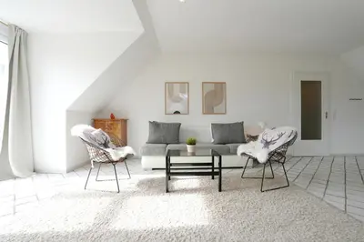 Ein Sitzbereich in der Unterkunft Ferienappartement Wohldstr 11 Ferienappartement Wohldstr 11 Appartement 4