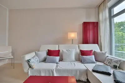 Ein Sitzbereich in der Unterkunft Kurpromenade 6 Kurpromenade 6 Appartement 4