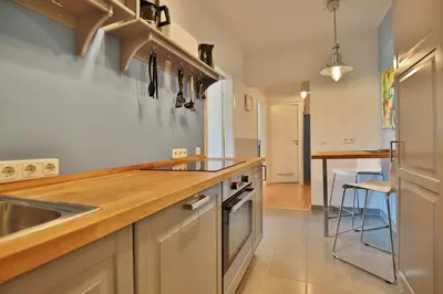 Küche/Küchenzeile in der Unterkunft Haus Kastanienallee Strandkoje