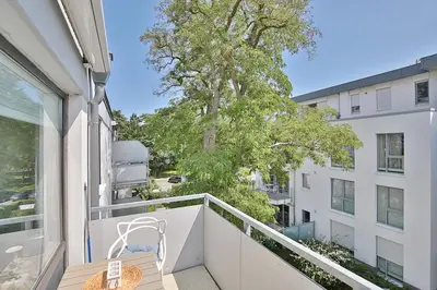 Ein Balkon oder eine Terrasse in der Unterkunft Haus Strandallee 188 Schmuckkästchen