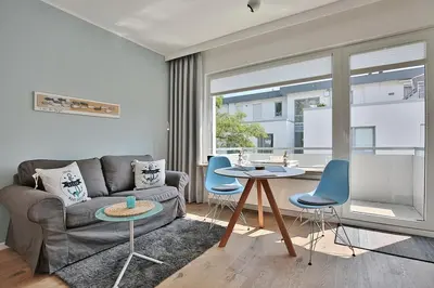 Ein Sitzbereich in der Unterkunft Haus Strandallee 188 Schmuckkästchen