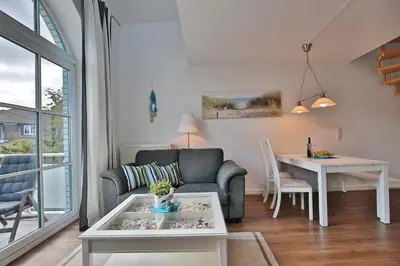 Ein Sitzbereich in der Unterkunft Maison Baltique Niendorf Ferienwohnung 