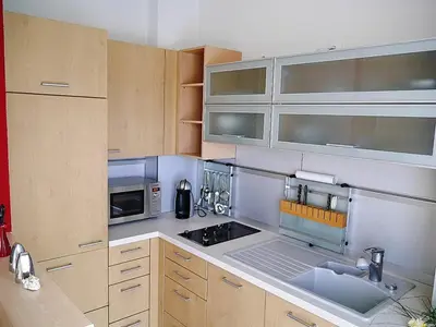 Küche/Küchenzeile in der Unterkunft Haus Wohldkamp Haus Wohldkamp Appartement 19