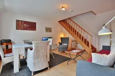 Ein Sitzbereich in der Unterkunft Haus Kastanienallee 3 Haus Kastanienallee 3 Appartement 8