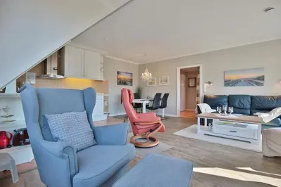 Ein Sitzbereich in der Unterkunft Wohnpark am Mühlenteich Wohnpark am Mühlenteich Appartement 46