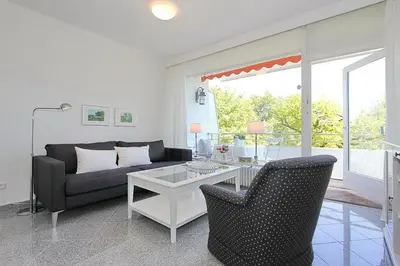 Ein Sitzbereich in der Unterkunft Domizil Strandallee 30 Domizil Strandallee 30 Appartement 32