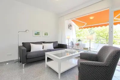 Ein Sitzbereich in der Unterkunft Domizil Strandallee 30 Domizil Strandallee 30 Appartement 32